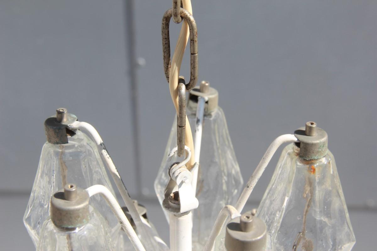 Round Small Venini Poliedro Lantern Murano Glass Transparent 1960s Midcentury 1