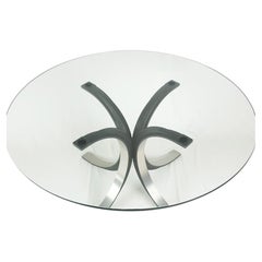 Round Smoked Glass 1960s Table Top for Mod. T69 by Gerli Borsani for Tecno