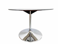 Tavolo da pranzo rotondo in vetro fumé e cromo Tulip, 1975, Germania