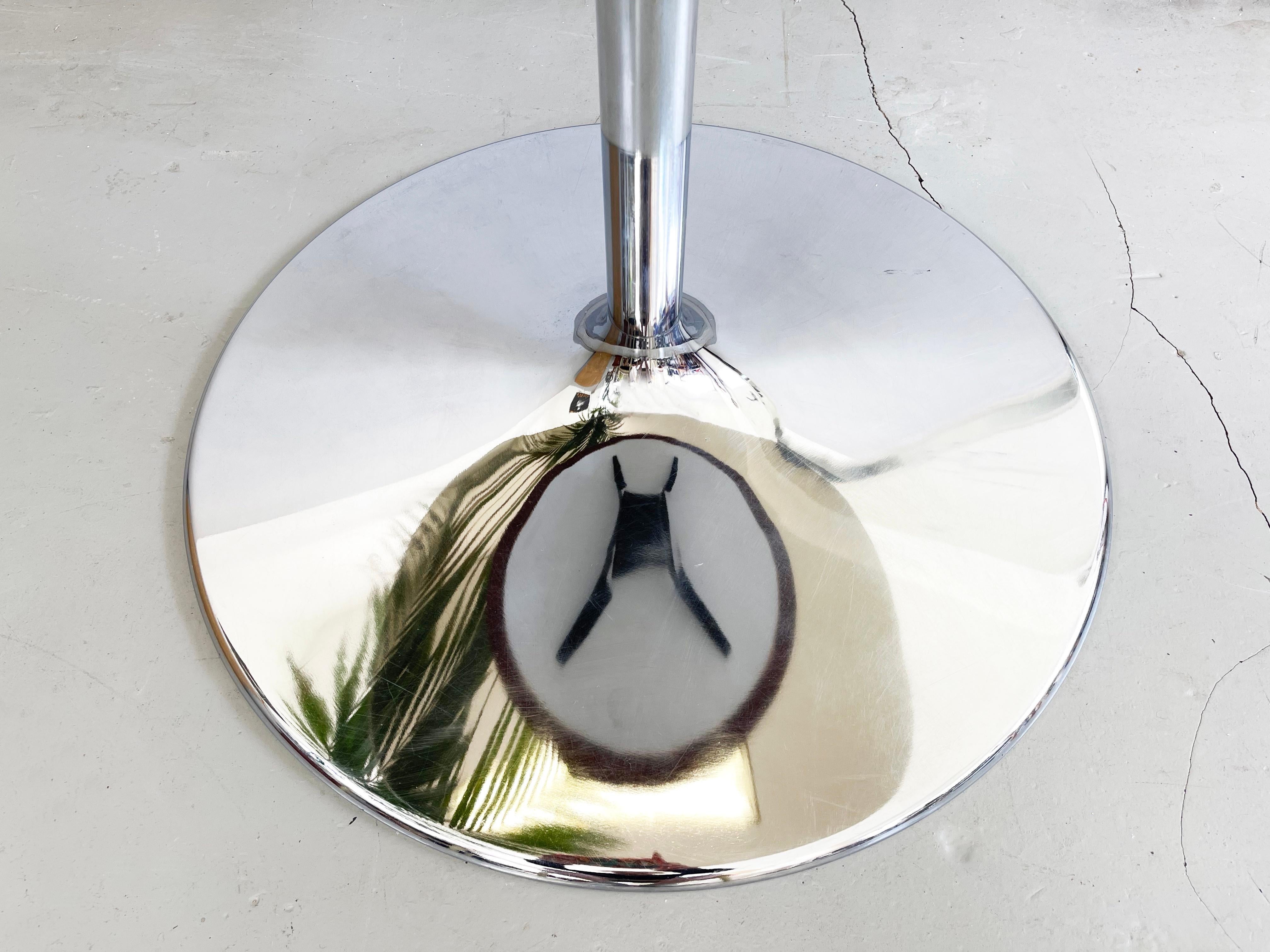 Runder Esstisch aus Rauchglas und Chrom mit Tulpen, 1975, Deutschland (20. Jahrhundert)