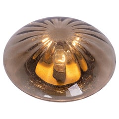 Runde Räucherglas-Einbauleuchte von Hillebrand, Deutschland, 1970