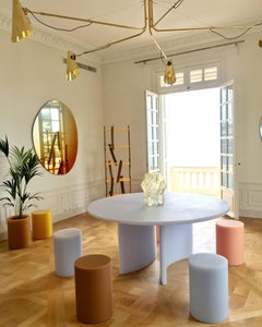 Contemporary Round Dining Table by Sabine Marcelis, Ice Lavender Matte Resin