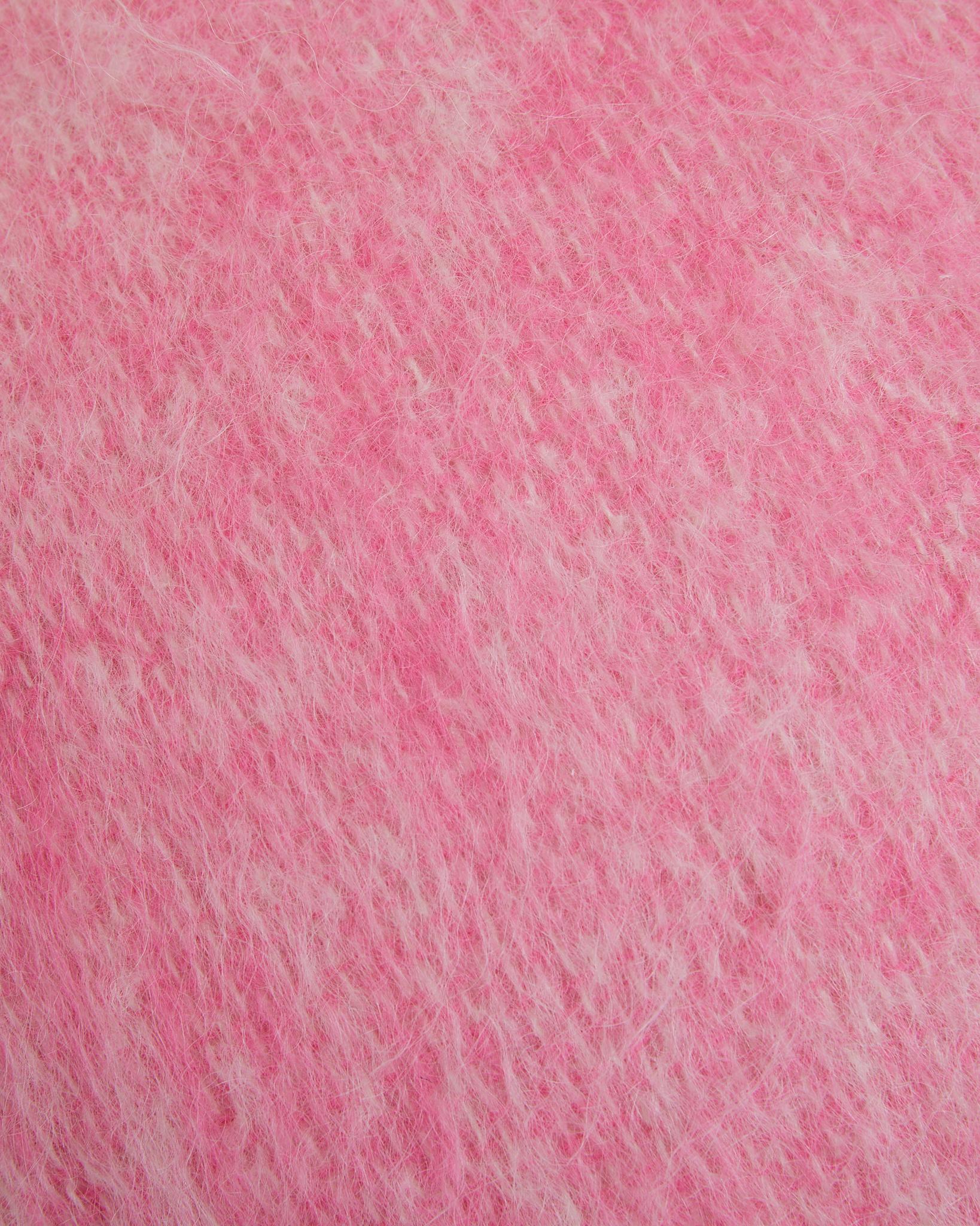 Moderno Cuscino rotondo in morbido mohair rosa 45 cm in vendita