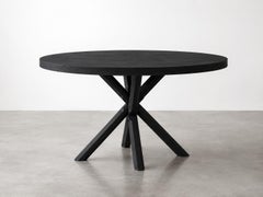 Round Solid Ebonized Oak Bond Dining Table by Lynnea Jean