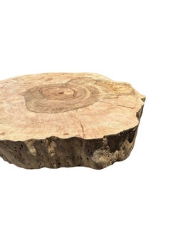 Runder Beistelltisch aus massivem Mangoholz, moderner organischer, atemberaubender Holzstrukturen