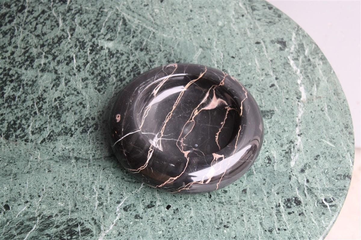 Marble Round Solid Mid Century Portoro Mable Ashtray Italian Design Sergio Asti