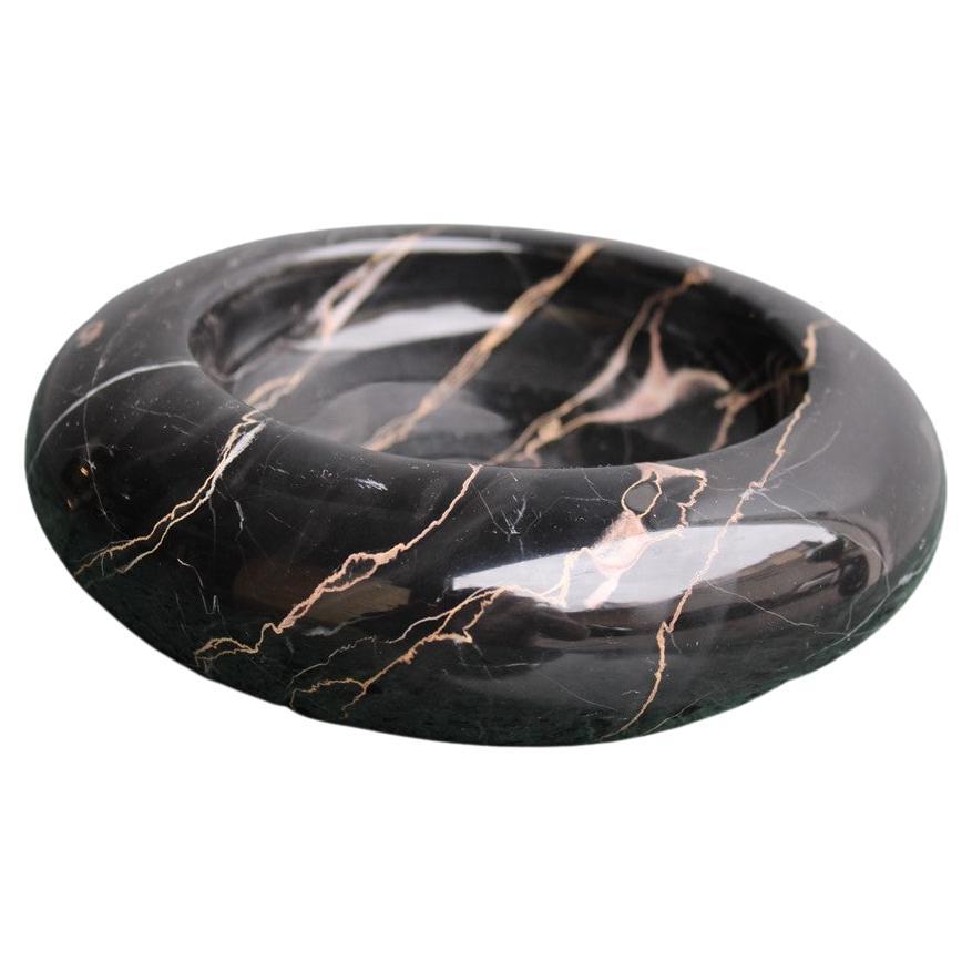 Round Solid Mid Century Portoro Mable Ashtray Italian Design Sergio Asti