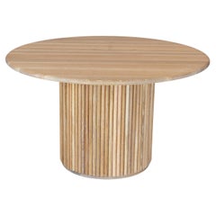 Round Solid Rift Cut White Oak Tambour Table