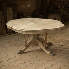 Round Solid Wood Dining Table by House of Jaipur