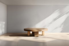 Round Solid Wood Fundamenta 50 Abstract Elegance, Durable Design by NONO