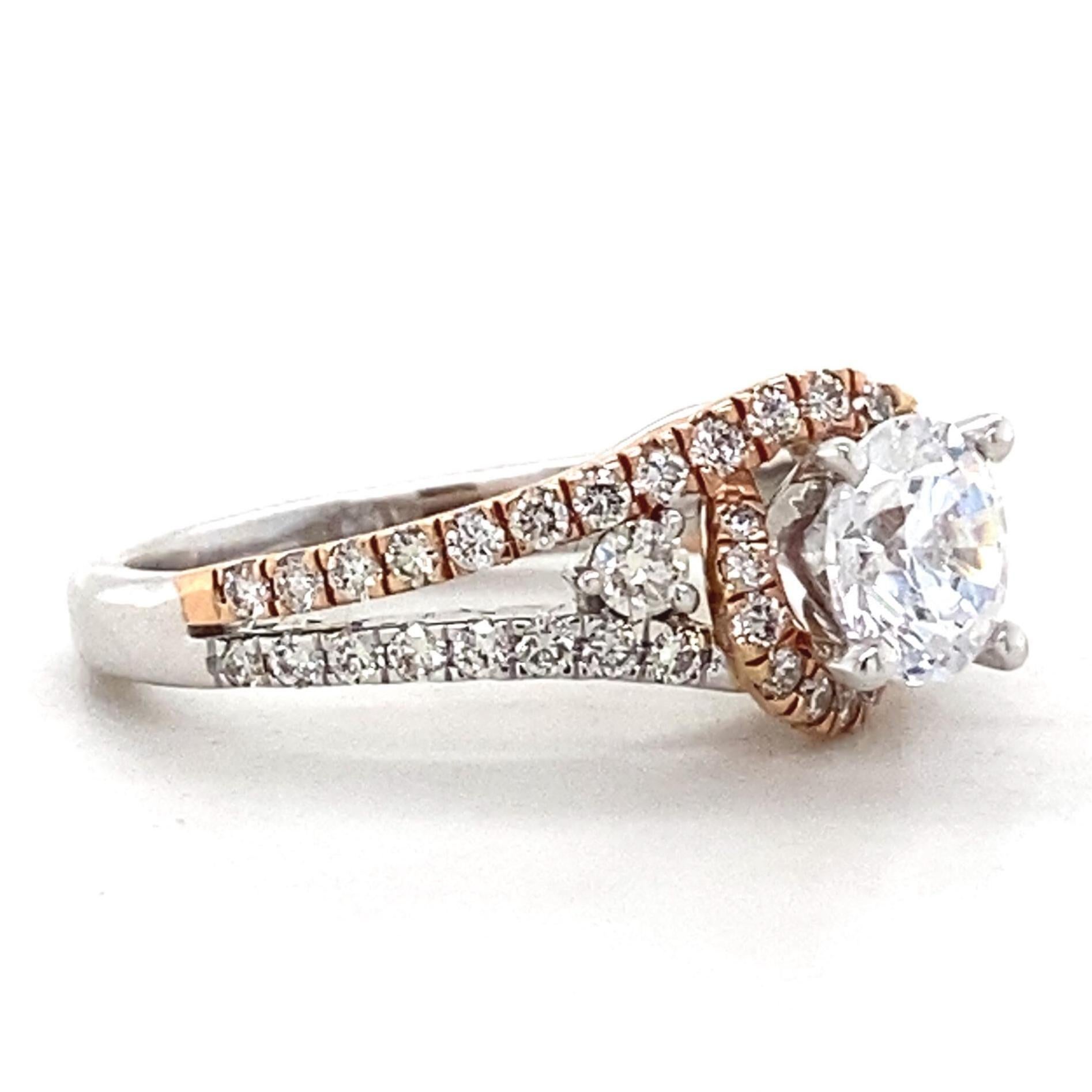 Bague en or massif 14K avec diamant solitaire rond (certifié) Neuf - En vente à New Delhi, DL