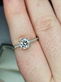 Round Solitaire Engagement Ring Band 925 Silver Women Ring.