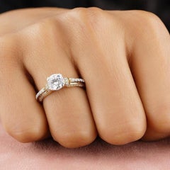 1.36 Carat Solitaire Natural Diamond Double Prong Wedding Ring, 14k Yellow Gold