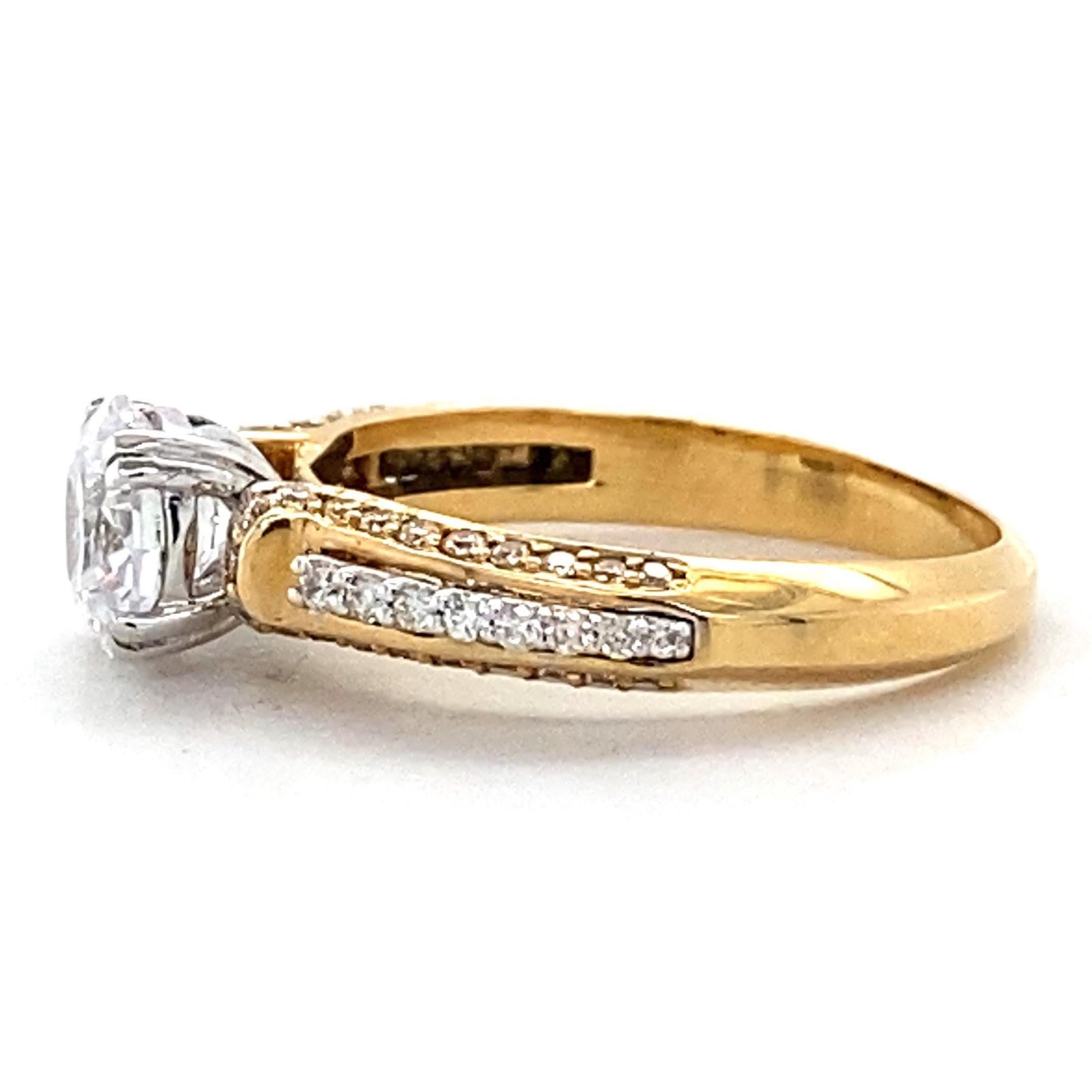 Bague de demande en mariage en or massif 14k avec solitaire rond en diamant naturel (certifié) Neuf - En vente à New Delhi, DL