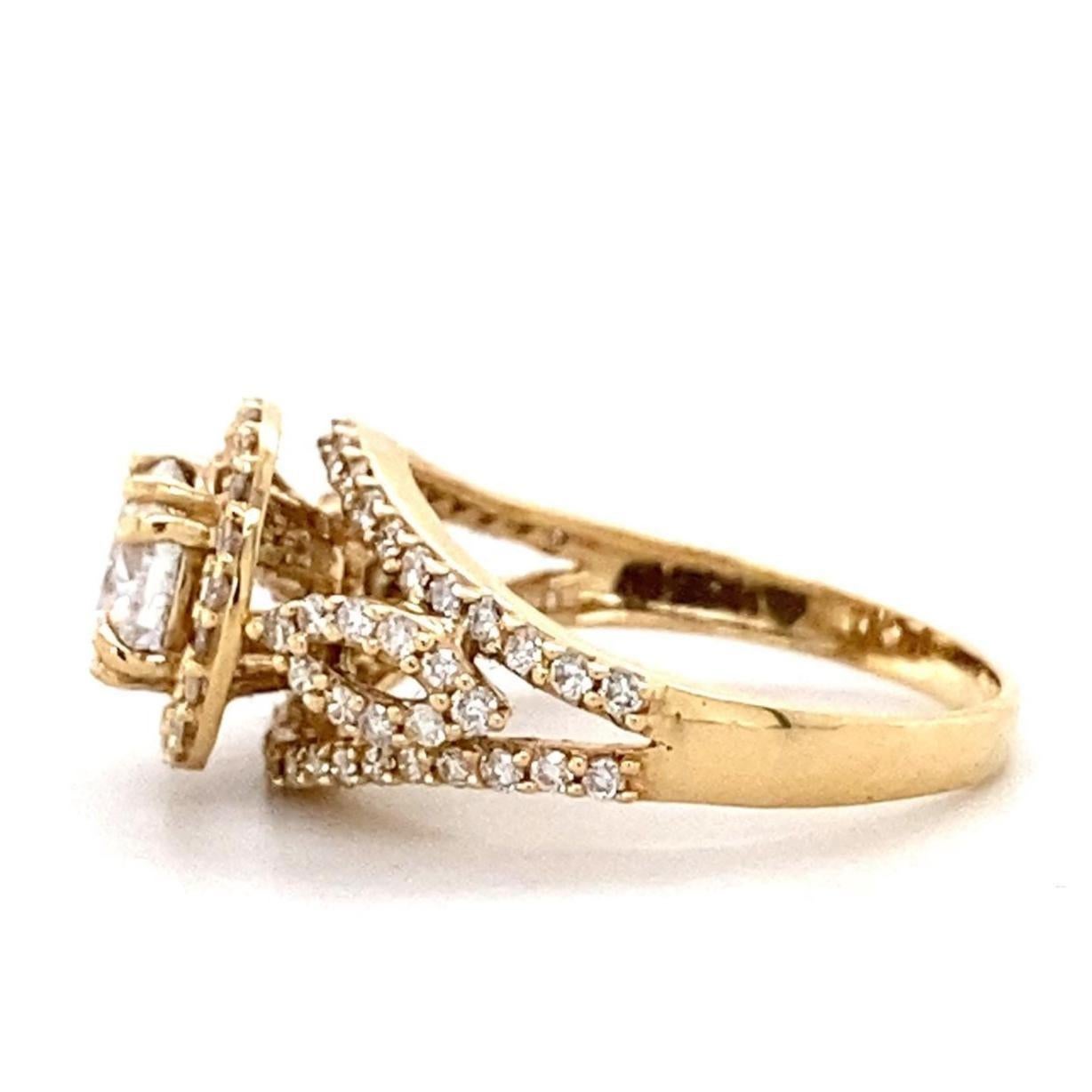 Alliance en or massif 14k avec solitaire rond en diamant naturel (certifié) Neuf - En vente à New Delhi, DL