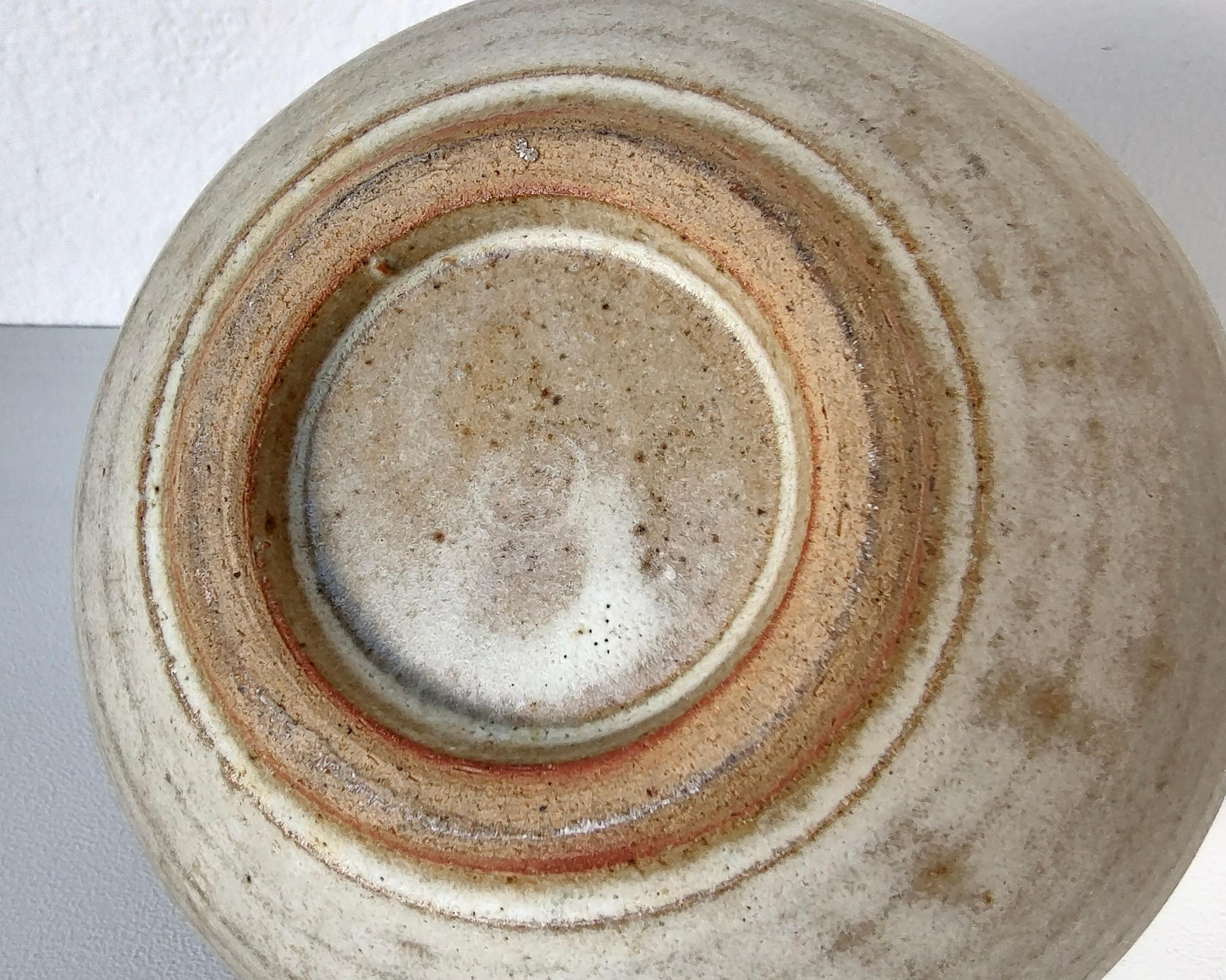 Round Spherical Stoneware Ceramic Vase For Sale 1