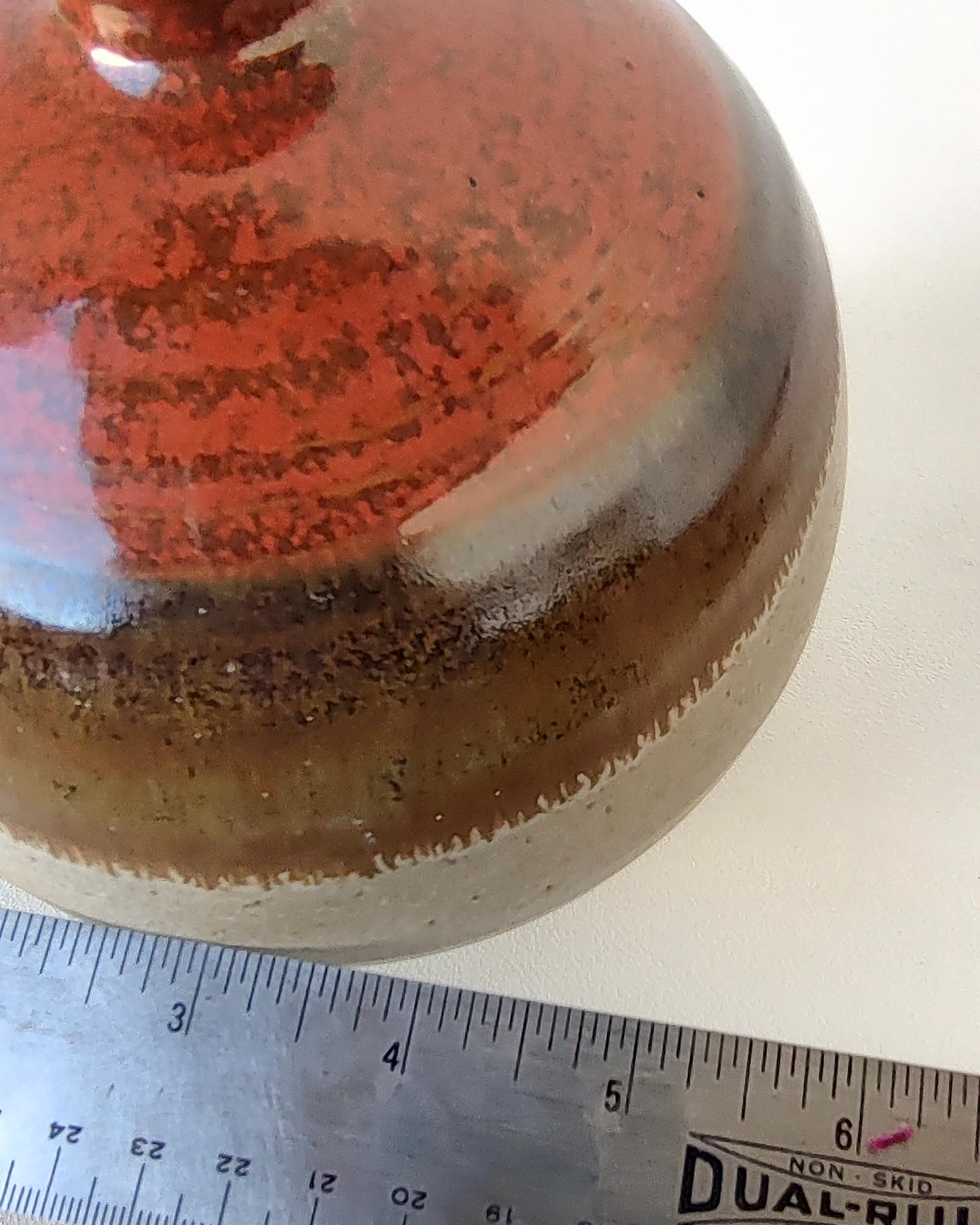 Round Spherical Stoneware Ceramic Vase For Sale 3