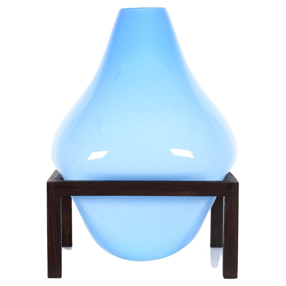Round Square Blue Up and Down Vase by Studio Thier and van Daalen For