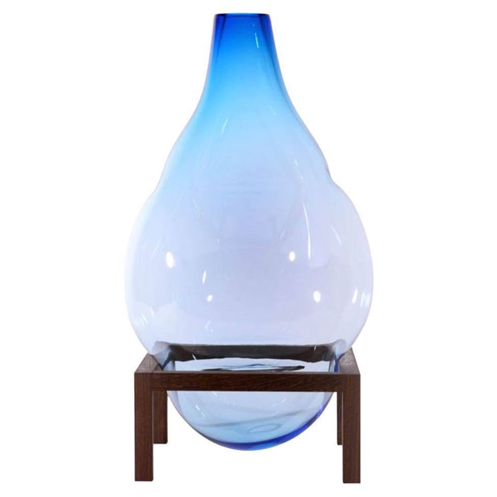 Round Square Blue Bubble Vase by Studio Thier & Van Daalen For Sale
