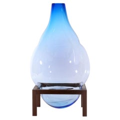 Round Square Blue Bubble Vase by Studio Thier & Van Daalen