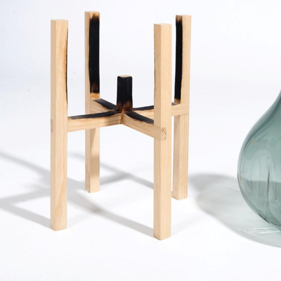 Néerlandais Vase carré gris percé rond de Studio Thier & van Daalen en vente