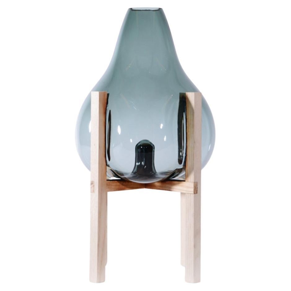 Round Square Grey Pierced Vase by Studio Thier & Van Daalen For Sale
