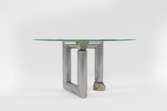 Round Stainless Steel Dining Table by Batten and Kamp