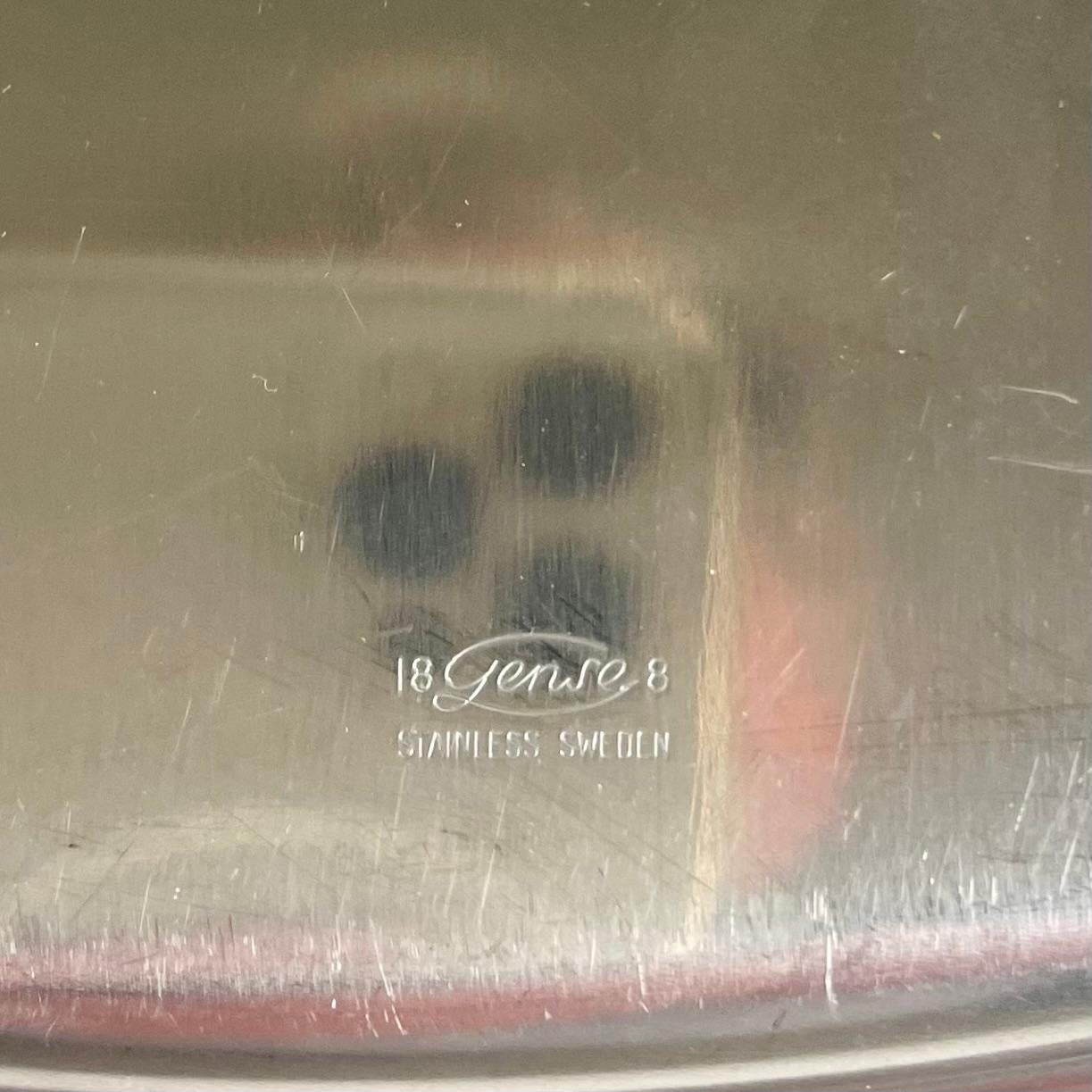 Round Stainless Steel Tray by Folke Arström for Gense, Sweden, 1940s en vente 2