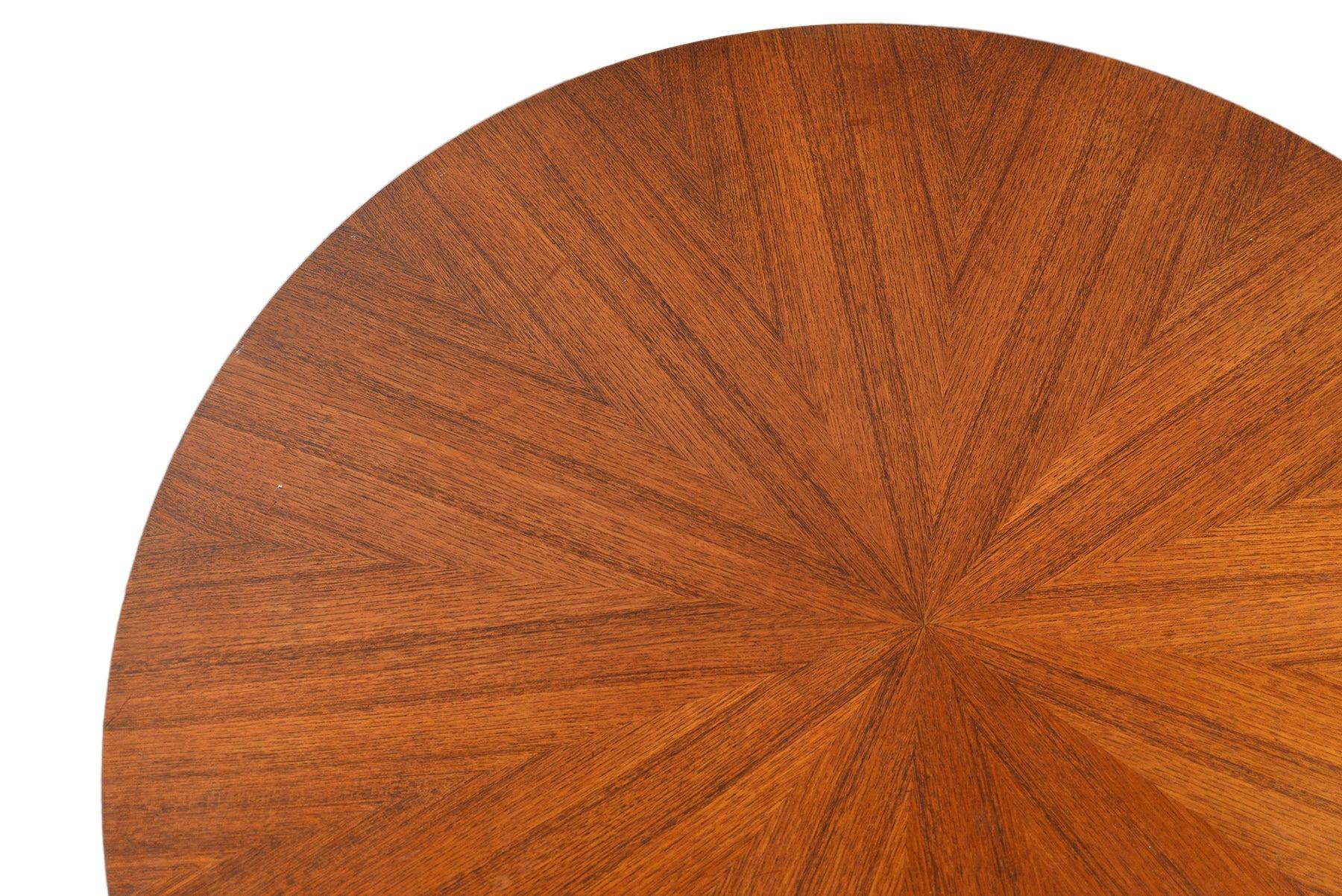 Mid-Century Modern Round Starburst Teak Pedestal Coffee Table by Holger Georg Jensen For Sale