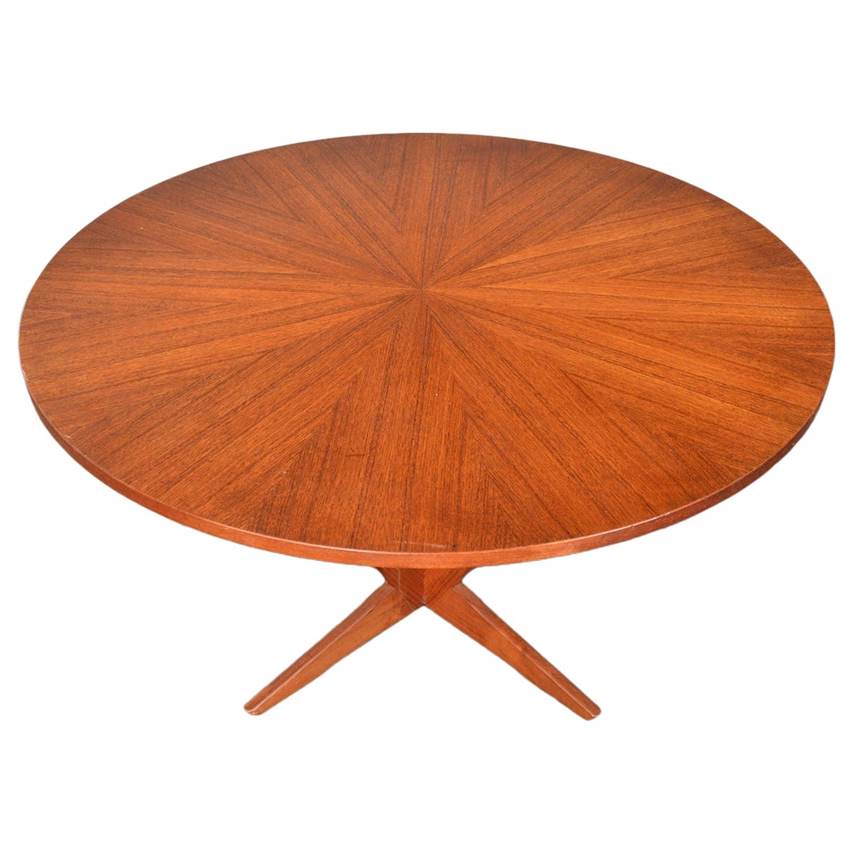 Mesa baja redonda con pedestal de teca Starburst de Holger Georg Jensen en venta