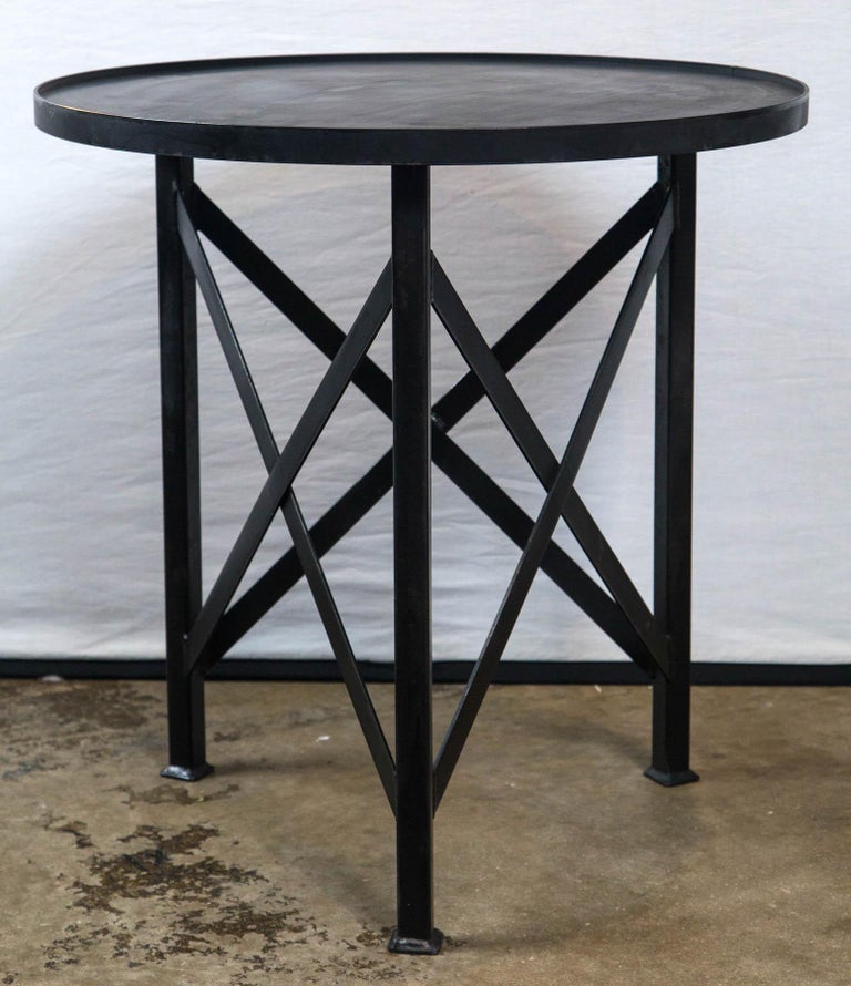 Round Steel Side Table at 1stDibs