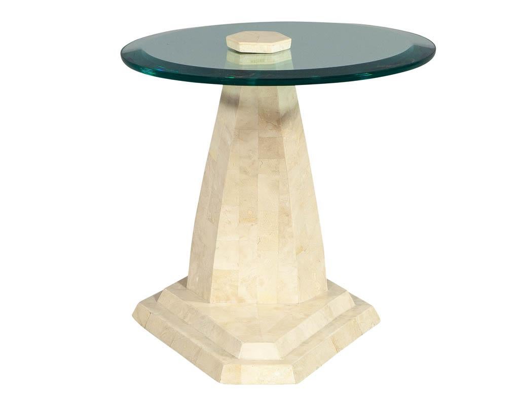 stone and glass side table