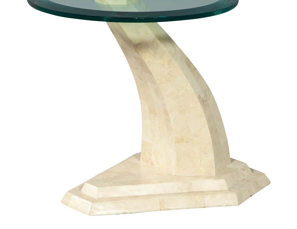 stone and glass end tables