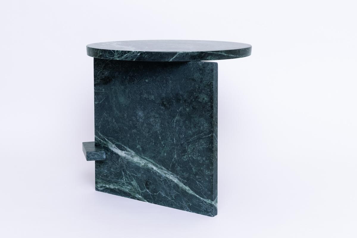 Contemporary Green Round Stone Coffee Table, Brazilian and Marble stone options,  in-outdoor For Sale