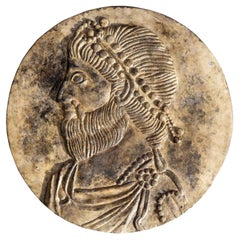 Round Stone Relief with Portrait of Julian the Apostate Late 19th Century