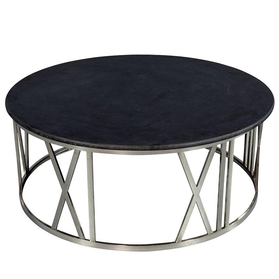 Round Stone Top Cocktail Table