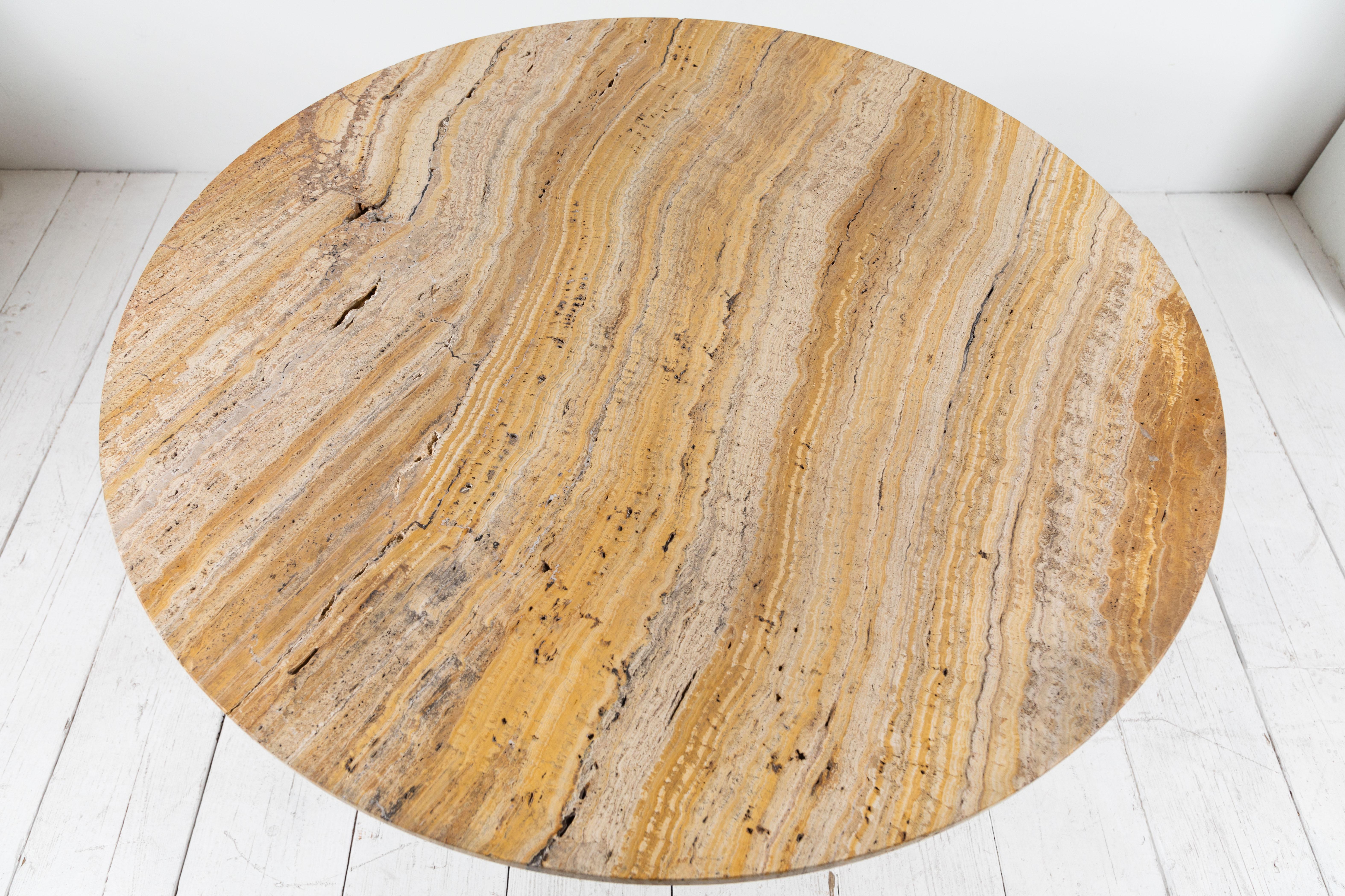 Round Stone Topped Table with Metal Base 1