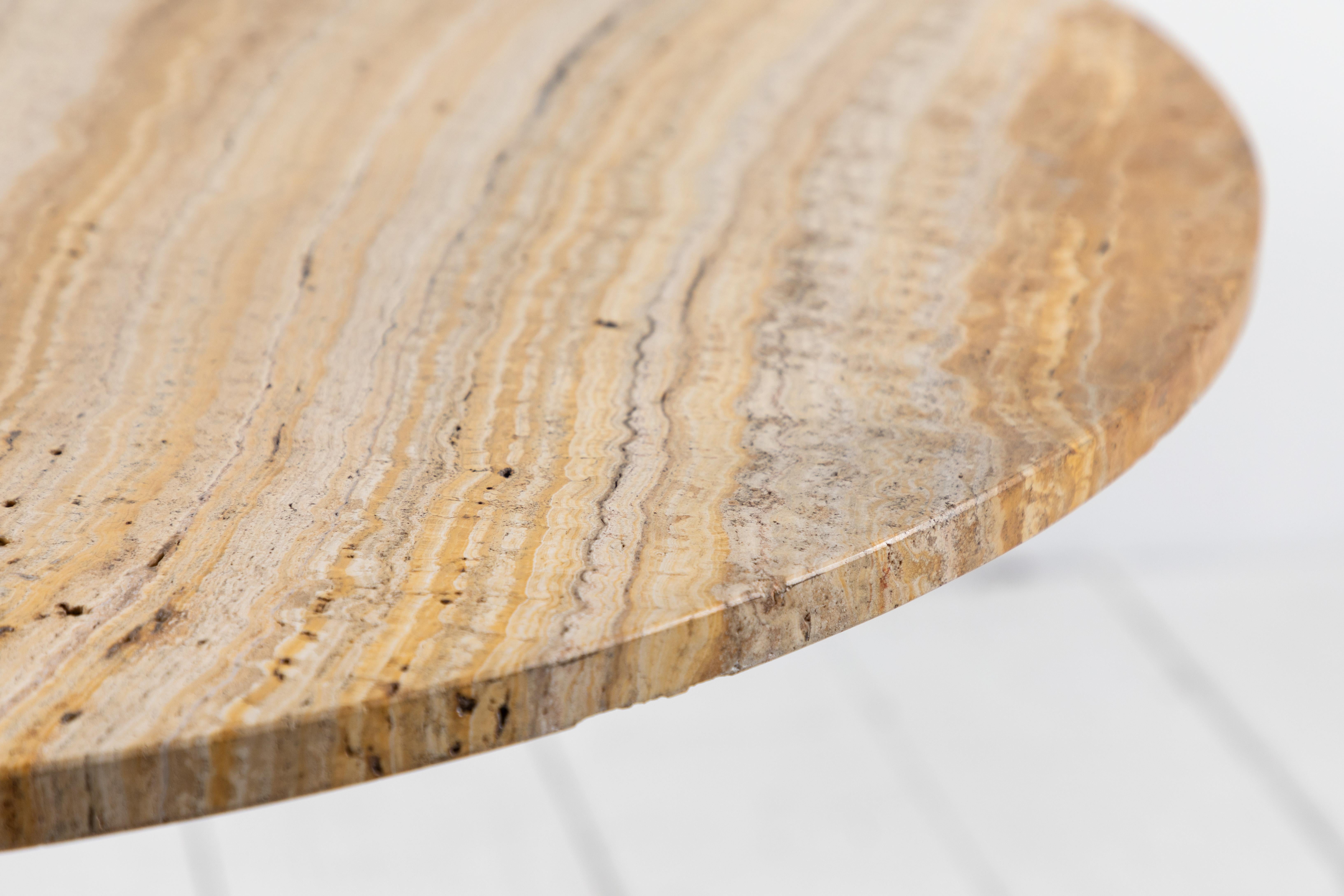 Round Stone Topped Table with Metal Base 3