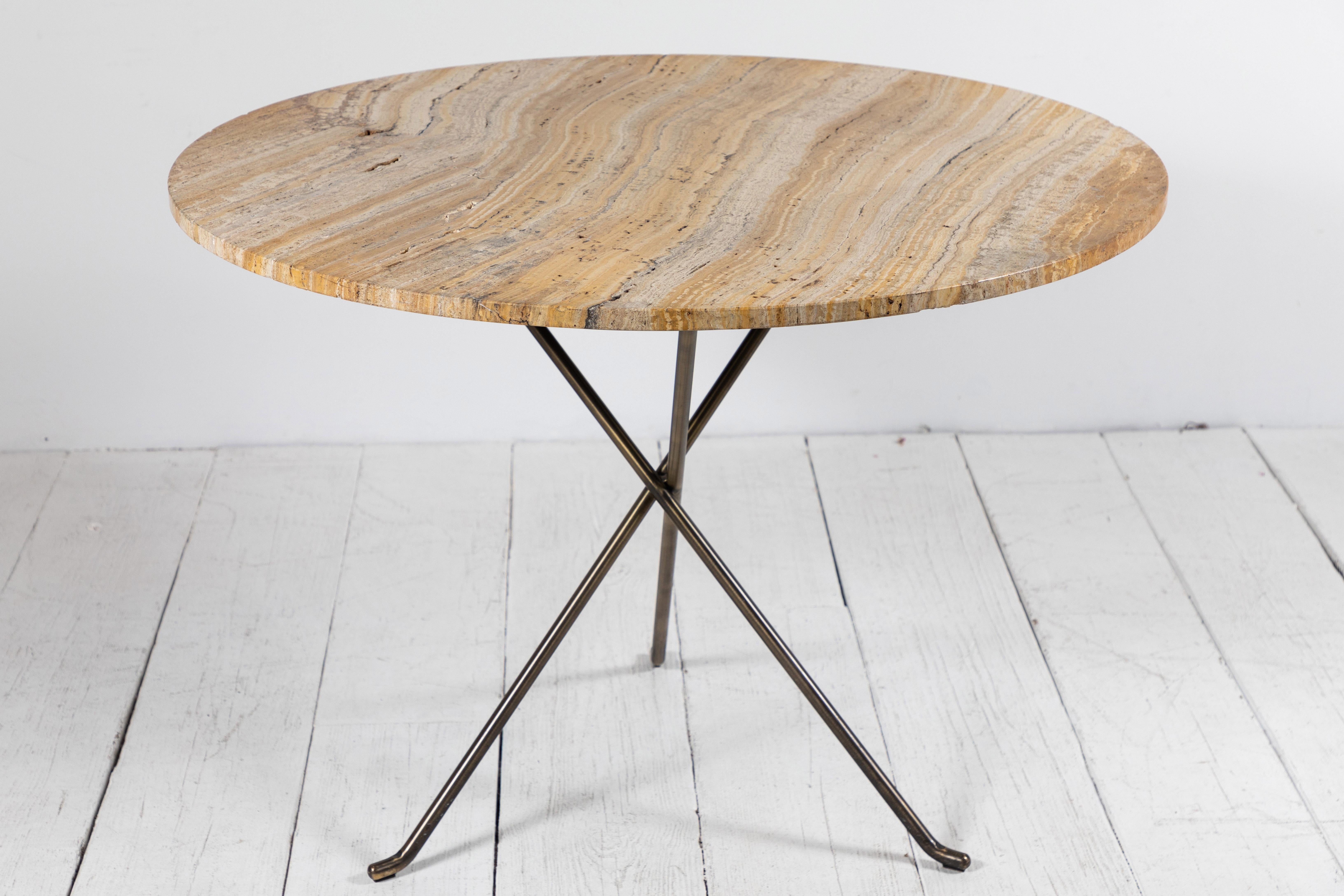 Round Stone Topped Table with Metal Base 4