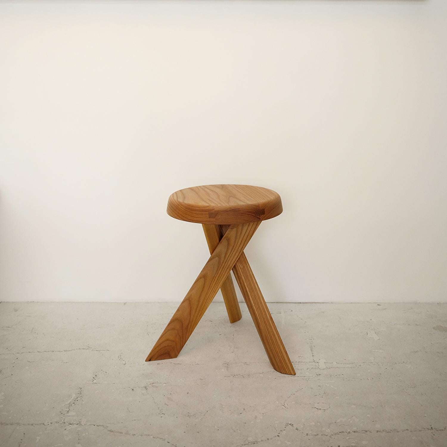 Mid-Century Modern Round Stool by Pierre Chapo, 2022, Chapo Création