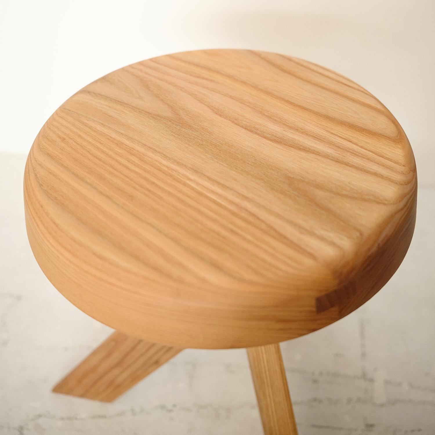 French Round Stool by Pierre Chapo, 2022, Chapo Création