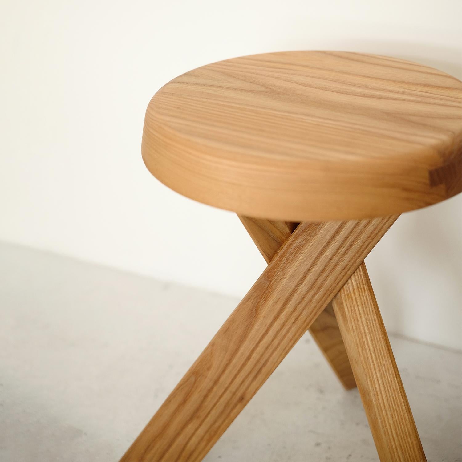 Français Tabouret rond par Pierre Chapo, 2022, Chapo Création