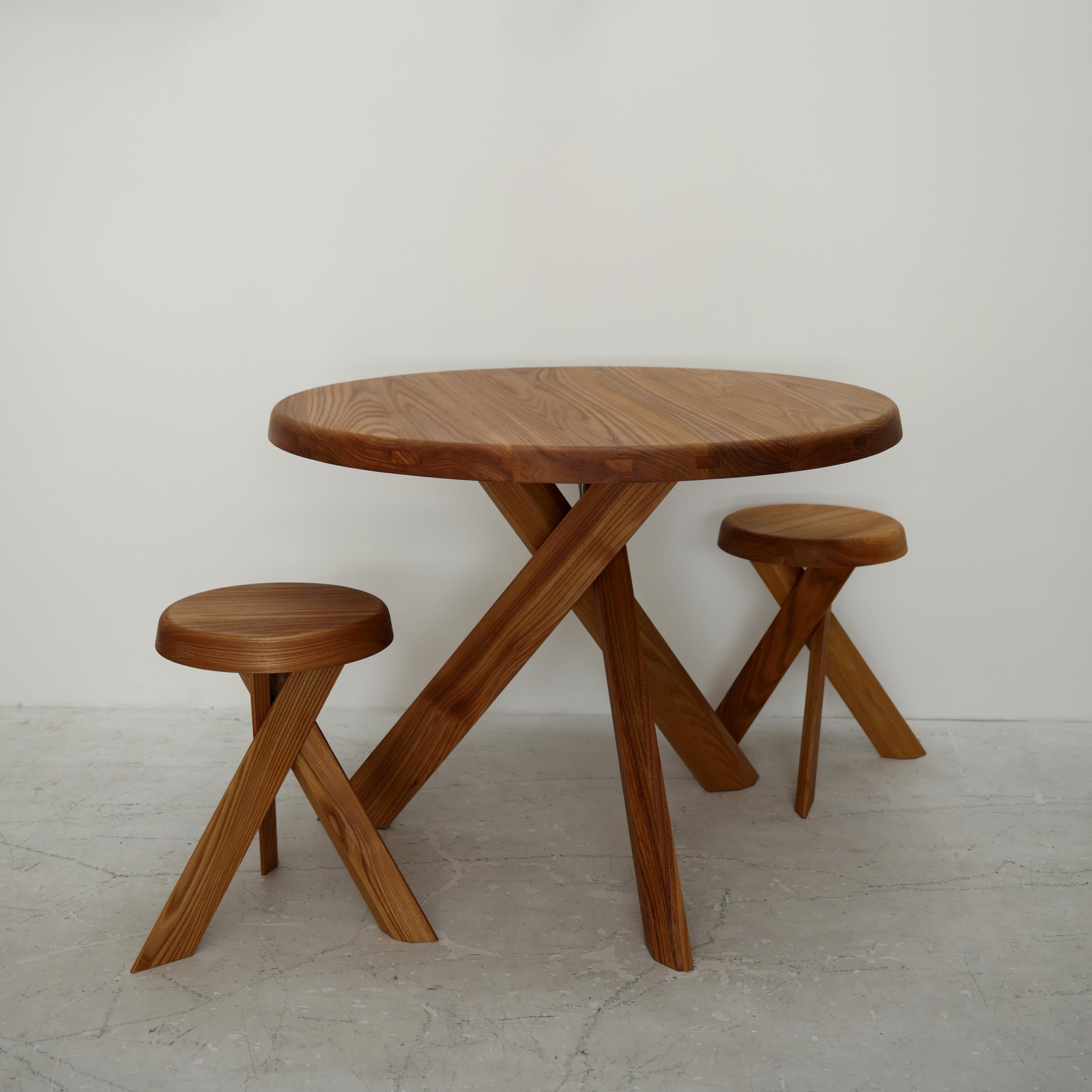 Late 20th Century Round Stool by Pierre Chapo, 2022, Chapo Création