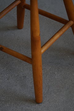 Round Stool in Beech by a Danish Cabinetmaker, Mid Century Modern, 1970s