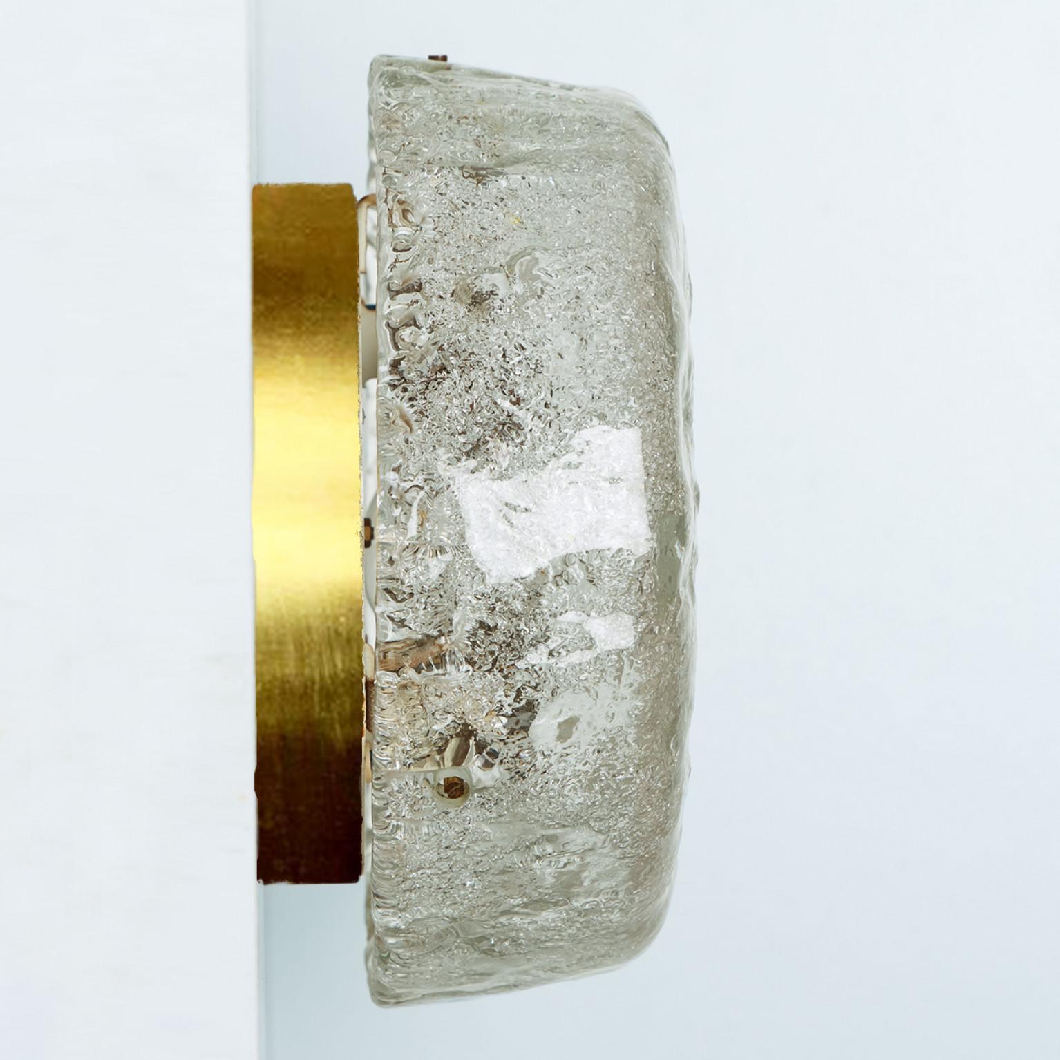 Monture encastrée ronde en verre structuré par Hillebrand, 1970 en vente 8