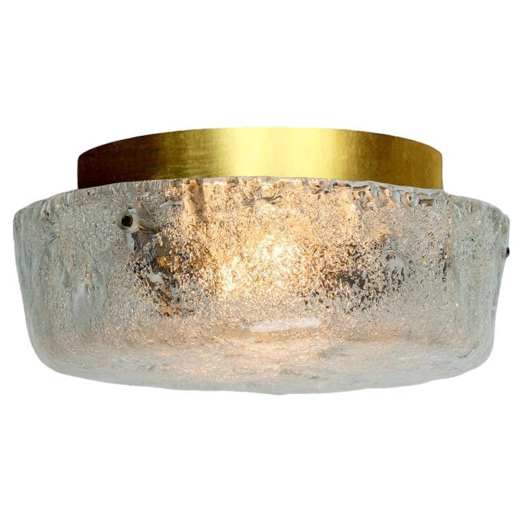 Monture encastrée ronde en verre structuré par Hillebrand, 1970 en vente