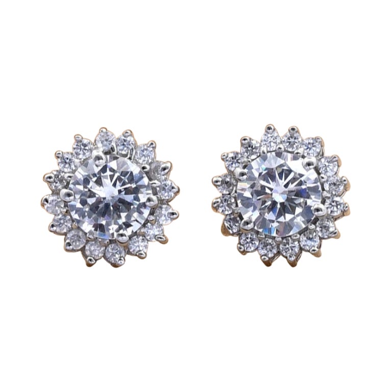 Orecchini tondi di moissanite in argento 925 Regalo minimalista per donne.