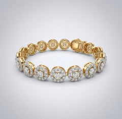 Round Styled 925 Sterling Silver Bracelet Simple Moissanite Bracelet For Women.
