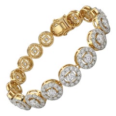 Round Styled 925 Sterling Silver Bracelet Simple Moissanite Bracelet For Women.