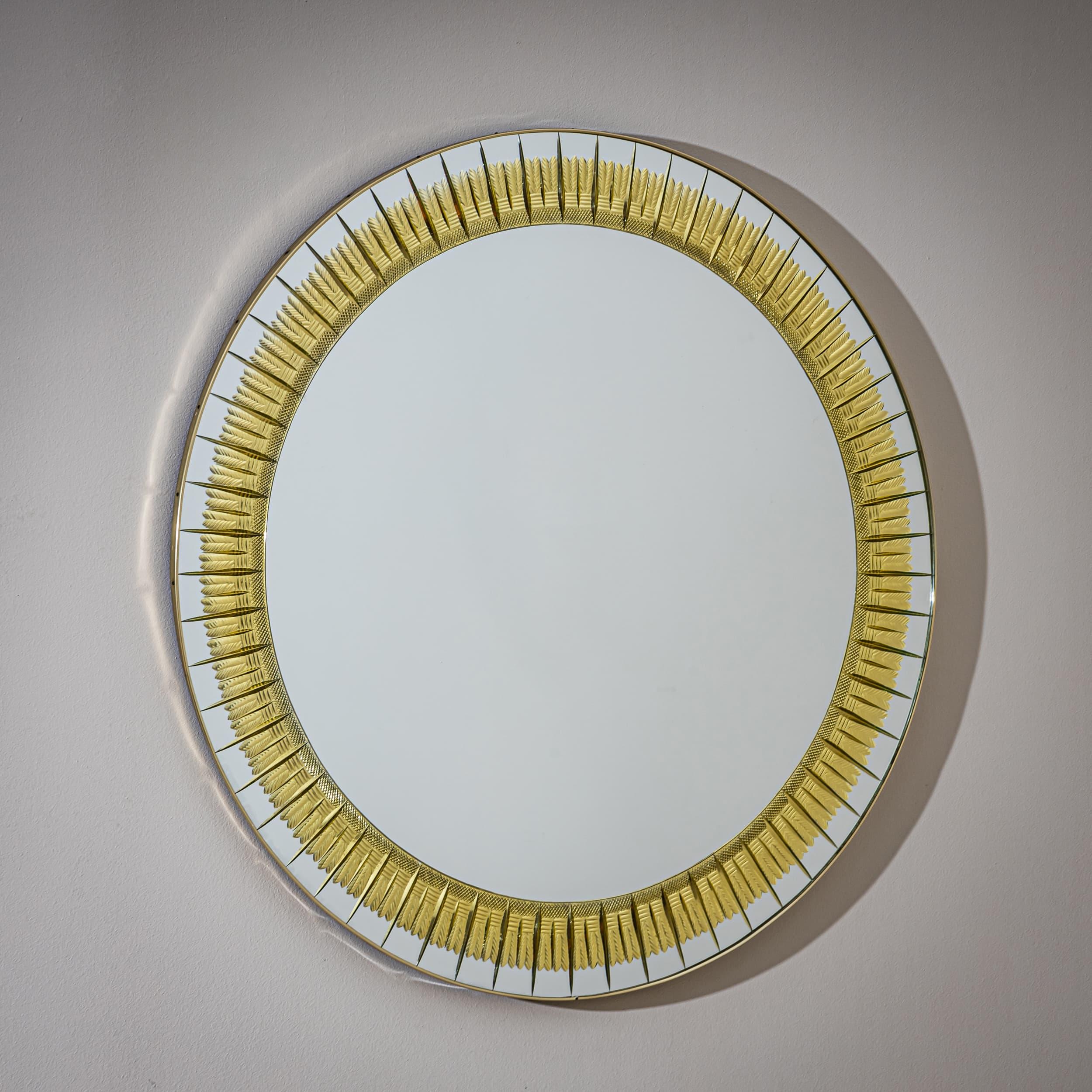 Miroir mural rond en forme de soleil par Cristal Arte, Italie 4
